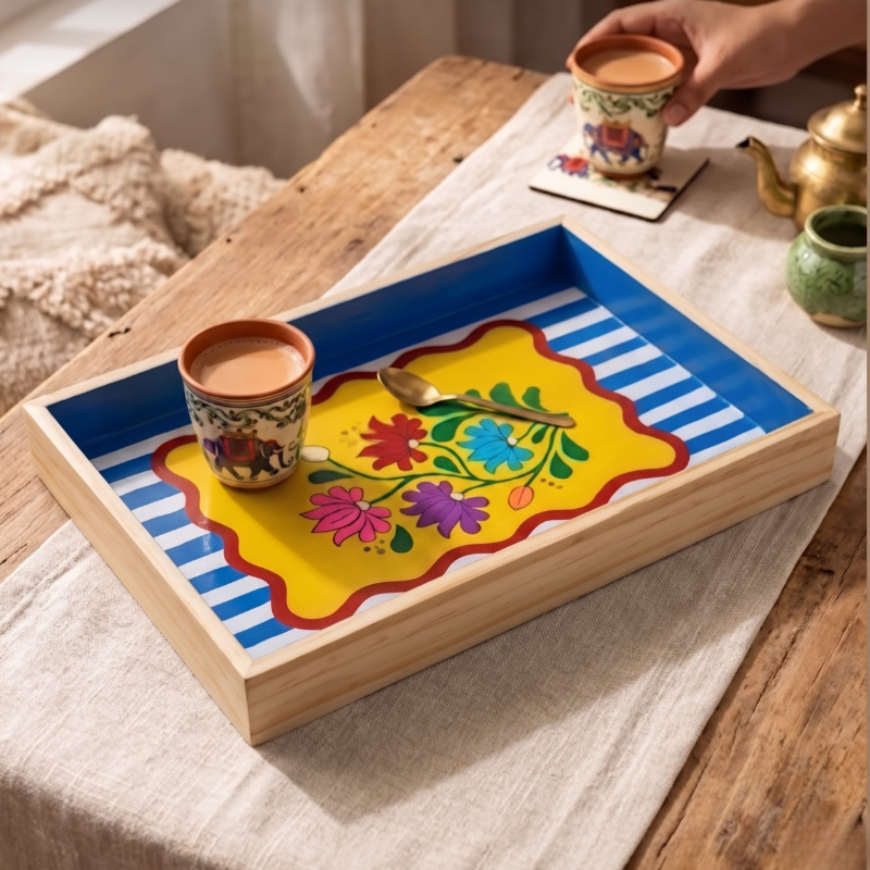 Kalavio DIY Wooden Tray Painting Kit (Set - 01)