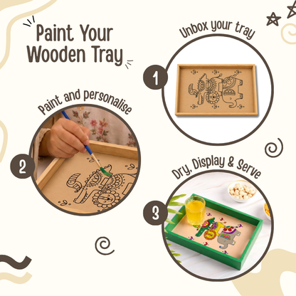 Kalavio DIY Wooden Tray Painting Kit (Set - 02)