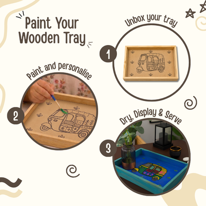 Kalavio DIY Wooden Tray Painting Kit (Set - 03)