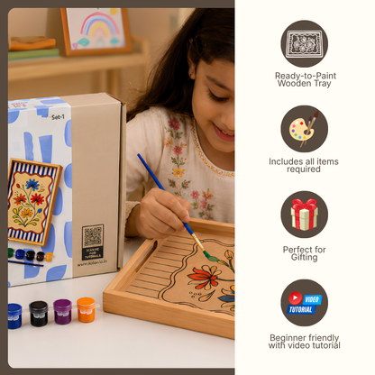 Kalavio DIY Wooden Tray Painting Kit (Set - 01)