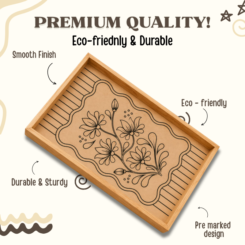 Kalavio DIY Wooden Tray Painting Kit (Set - 01)