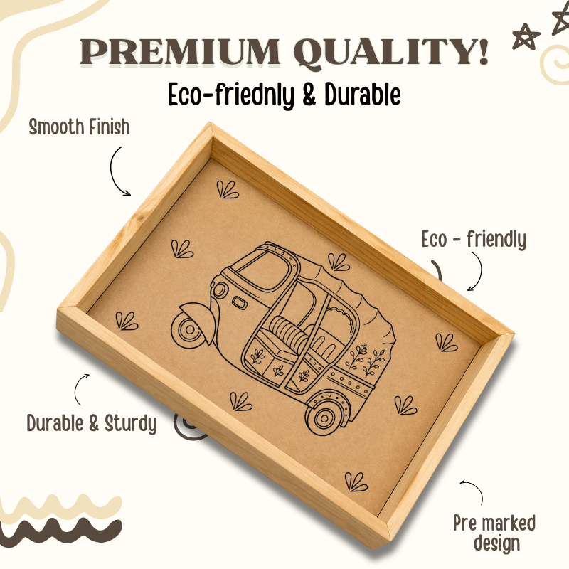 Kalavio DIY Wooden Tray Painting Kit (Set - 03)