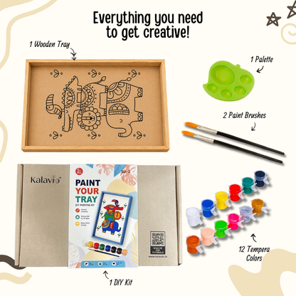 Kalavio DIY Wooden Tray Painting Kit (Set - 02)