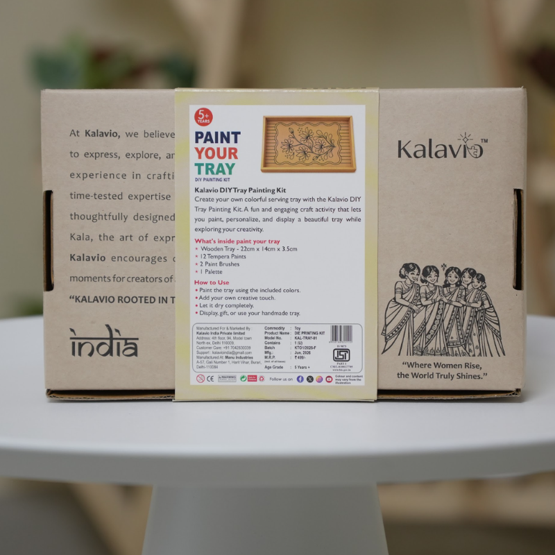 Kalavio DIY Wooden Tray Painting Kit (Set - 01)