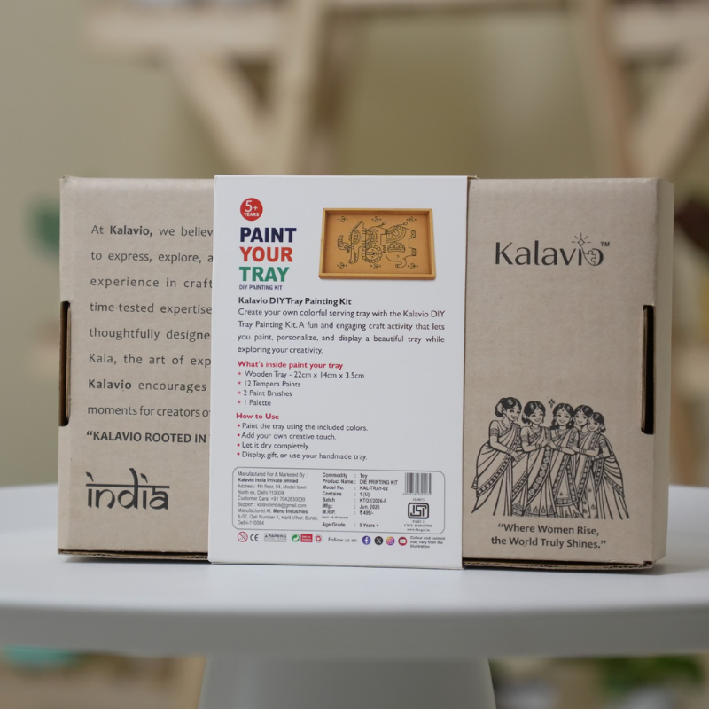 Kalavio DIY Wooden Tray Painting Kit (Set - 02)