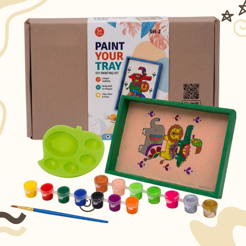 Kalavio DIY Wooden Tray Painting Kit (Set - 02)