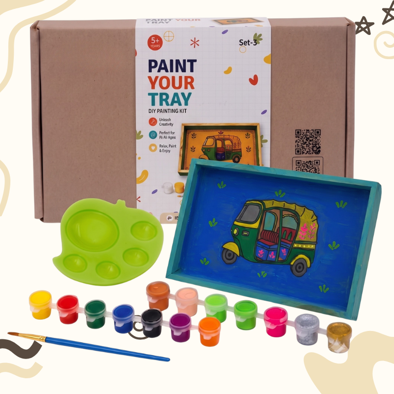 Kalavio DIY Wooden Tray Painting Kit (Set - 03)