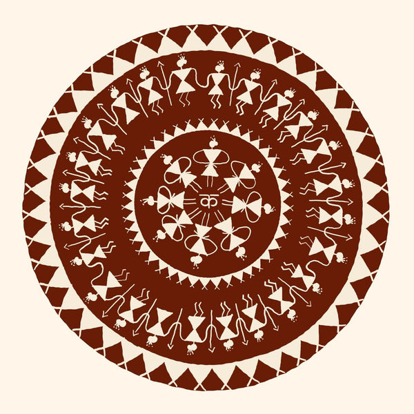 Warli tribal art DIY kit inspired by ancient Maharashtra folk painting using geometric figures
