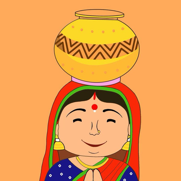 Rajasthani folk art kit with bright colours inspired by desert culture of Rajasthan